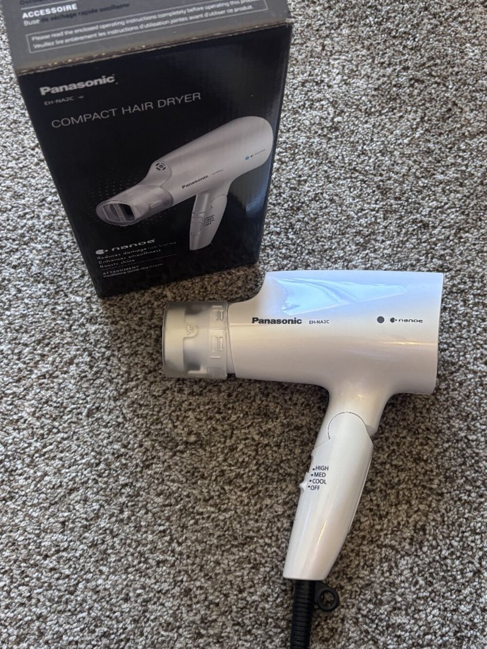 Panasonic Nanoe Compact Foldable Hair Dryer (White)